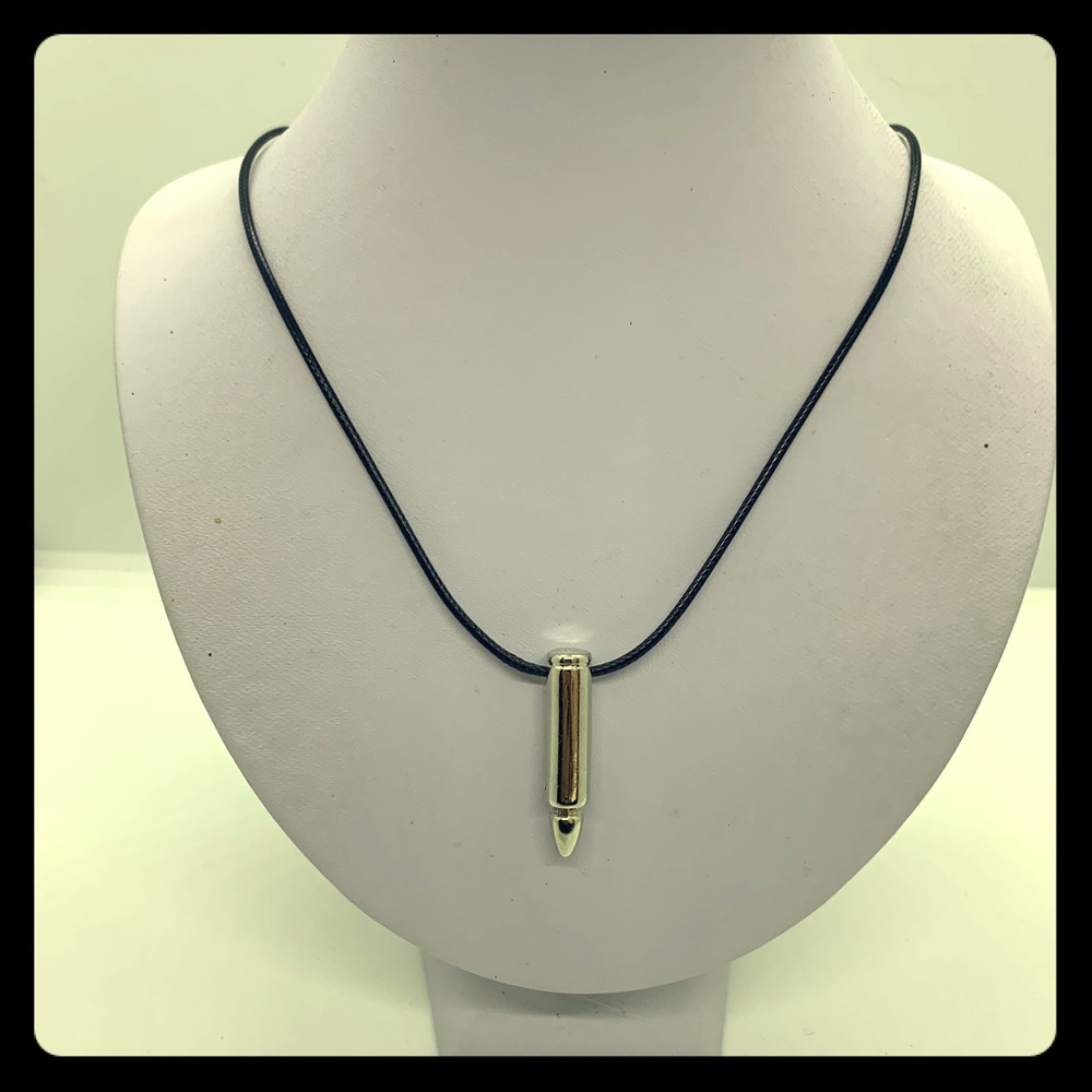 Bullet Necklace Leather Cord.